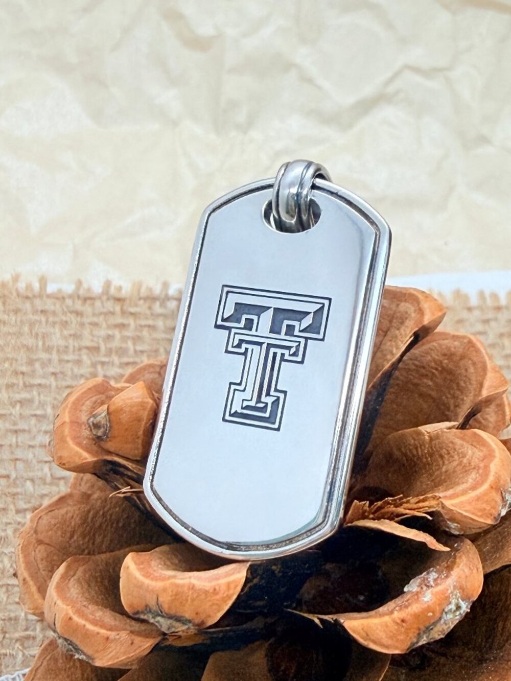 James Avery Texas Tech Red Raiders Classic Tag Pendant Sterling Silver